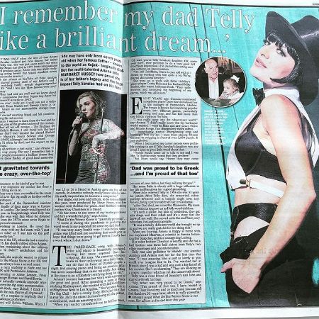 Picture of Ariana Savalas's in the cover page of Sunday express